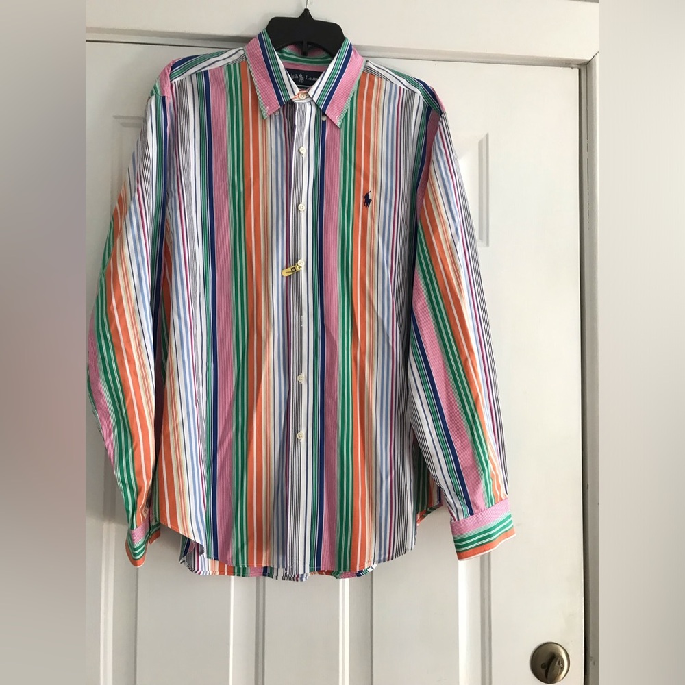 Ralph Lauren  90’s Vintage Classic fit striped button down men’s shirt LG
